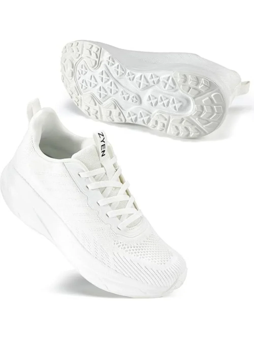 Women's White Walking Shoes Non-Slip Breathable Mesh Athletic Sneakers